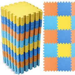 Nuanchu foam puzzle floor mat in dark blue tiles for safe play and easy setup
