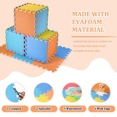 Nuanchu foam puzzle floor mat in orange tiles sparks active play and imaginative scenes