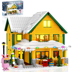 Nubee Christmas House with LED interior lights brightens holiday display.