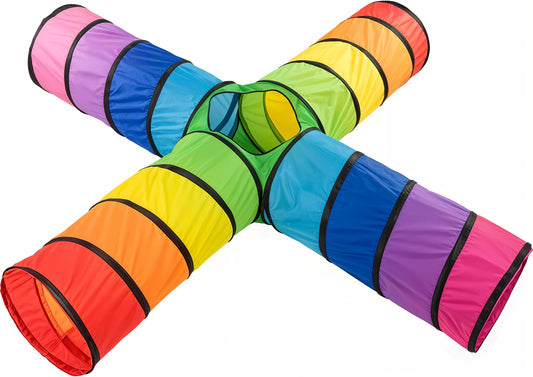 NUBUNI XXL tunnel setup for kids, quick pop-up indoor play for kids.