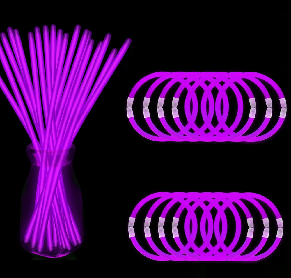 NUDALA purple glow sticks bracelet close-up for vibrant party glow