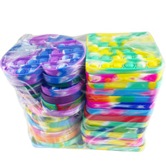 NUENUN push-pop multi-color closeup—soft silicone bubbles for repetitive sensory engagement.
