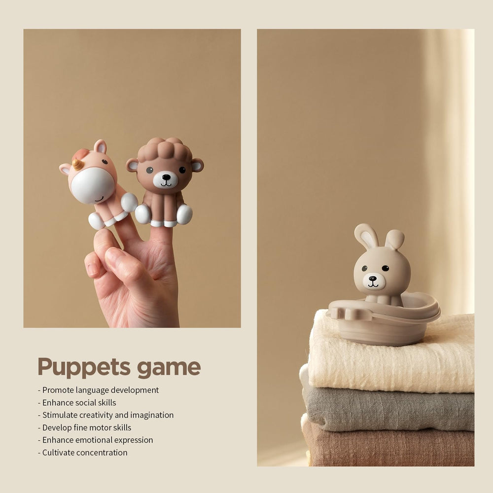 Puppets travel easily for storytelling beyond the bath.