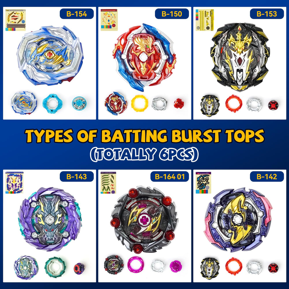 Nuffunx Bay Blade six tops launcher set supports quick start battles