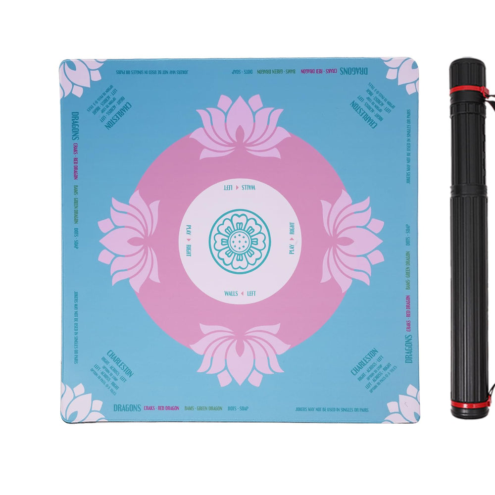 Nugnurt pink mahjong mat with waterproof surface for easy cleaning during games.