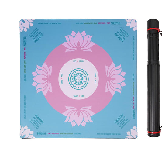Nugnurt pink mahjong mat with waterproof surface for easy cleaning during games.
