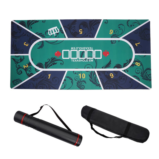 Nugnurt poker mat showing 10-player layout for home Texas Holdβem games