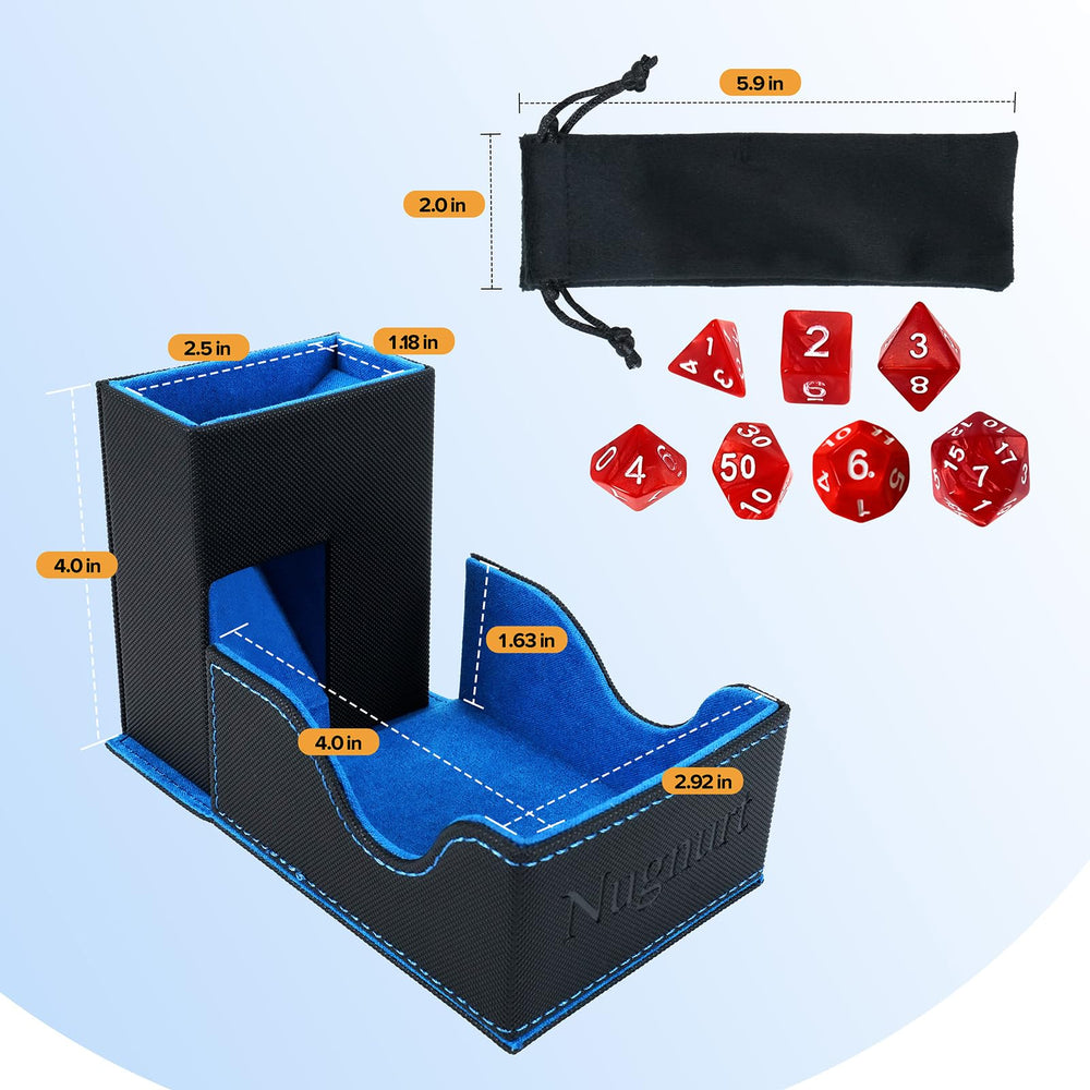 Nugnurt PU leather dice tray keeps rolls contained and reduces noise.