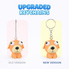 NUJOVI Valentine pig pop-eye card keychain, a cute keepsake for backpacks.