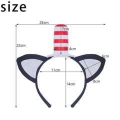 NUMJAW cat headband with red bow tie for festive cosplay and photos.