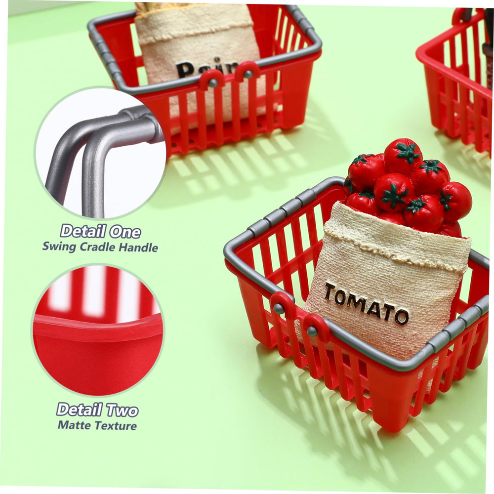 NUOBESTY dollhouse scene with basket creates lifelike shopping moments