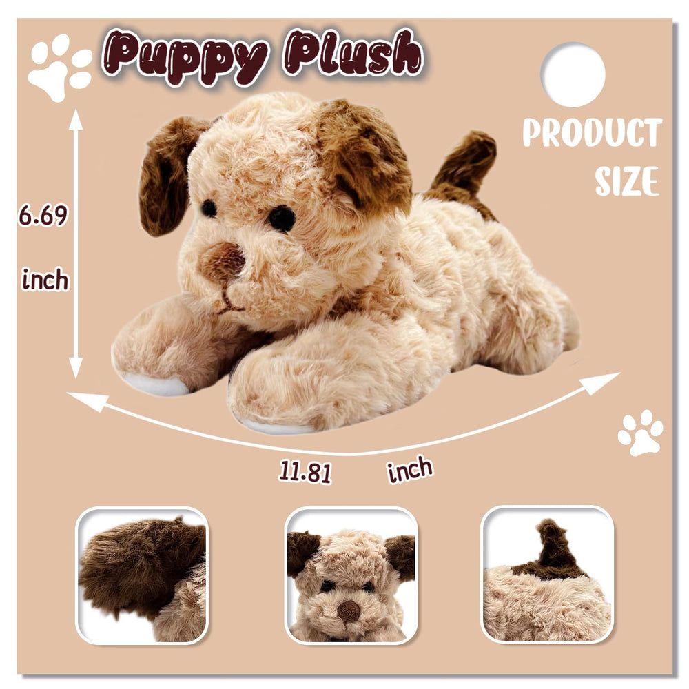 NuomiYue 12in black-and-white dog plush, versatile play companion.