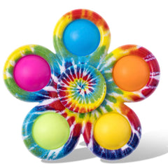 Nutty Toys fidget spinner with tie-dye pop design for portable stress relief.