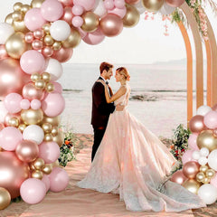 NUTTYBASH rose gold pink 5inch balloons for texture
