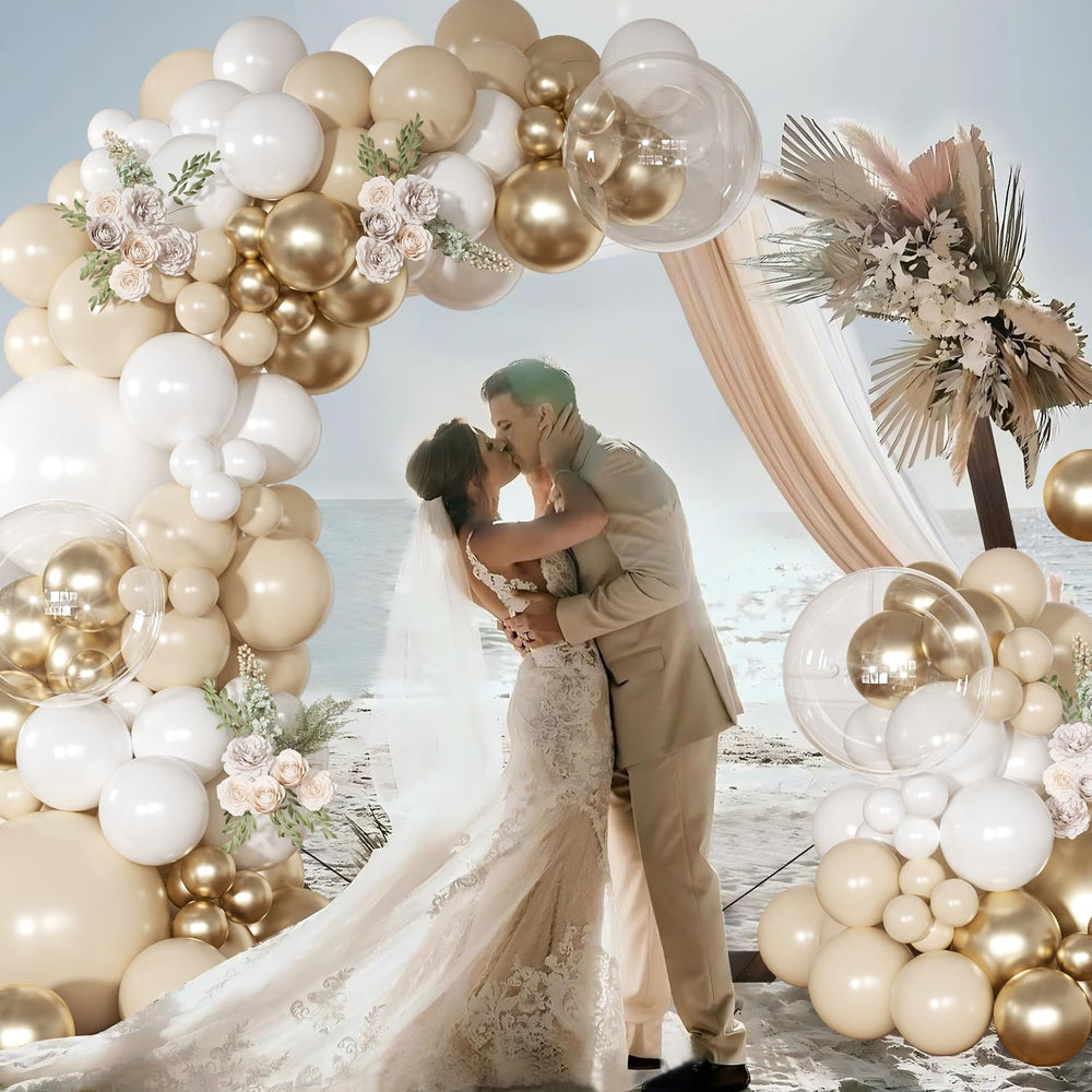 NUTTYBASH sand-white balloon 10-inch versatile for garlands and arches