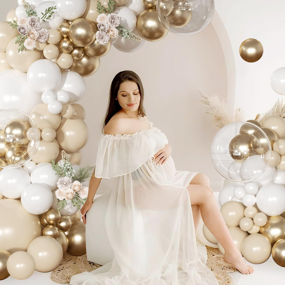 NUTTYBASH sand-white balloon 12-inch adds soft elegance to celebrations