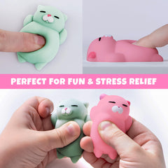 Nutty Toys squishy cat set: compact stress-relief pals for travel or school.