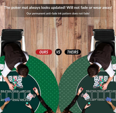 Nuveti poker mat easy cleaning by shaking off dust and debris.