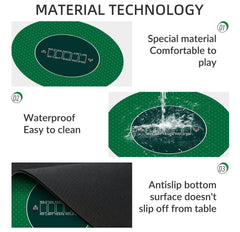 Nuveti poker mat non-slip base keeps cards steady during crucial hands.