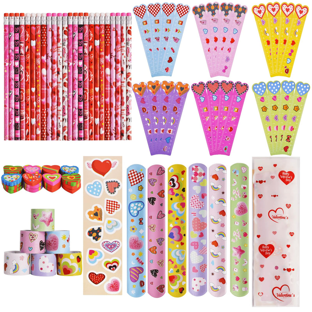 NVAZIOP Valentines pencils image: vibrant pencils for classroom exchanges and student gifts.
