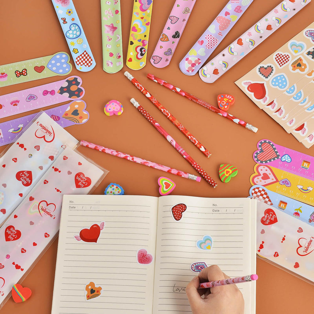 NVAZIOP Valentines slap bracelets image: fun wearable party favors for goody bags.