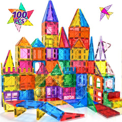 NVHH magnetic tiles 100pcs set demonstrate limitless building possibilities for kids
