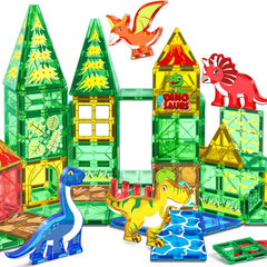 NVHH Magnetic Tiles dinosaurs: four dinos spark imaginative play and spatial skills.