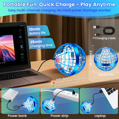 NWLAEWR Flying Orb Ball rechargeable with quick charging indicator LED