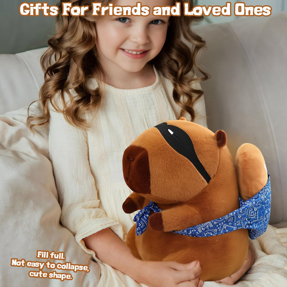 NXNYNZ capybara plush pillow with removable bread pocket for versatility