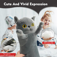 NXNYNZ kawaii cat plush hugging ambiance ideal for relaxation.