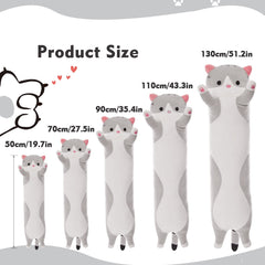 NXNYNZ long cat pillow yellow full-body cuddle and decor