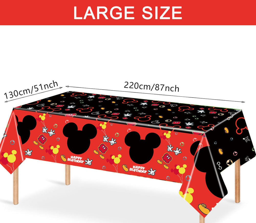 Nyhpar disposable plastic tablecloth keeps cleanup quick during events.