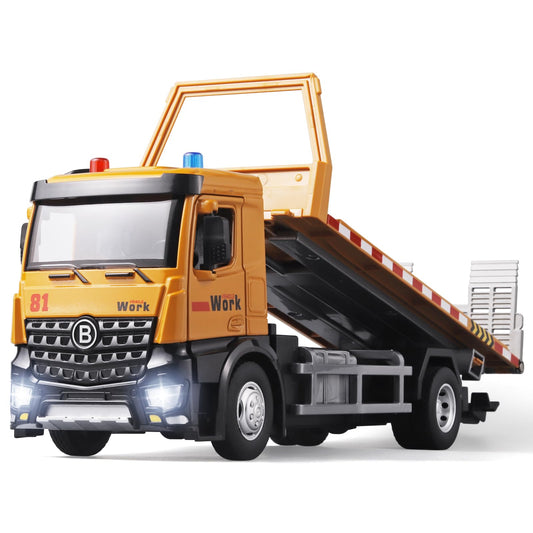 OANMYJJO tow truck toy with liftable flatbed for realistic play