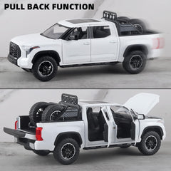 OANMYJJO White Tundra diecast truck display-ready finish for shelf or desk.