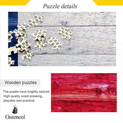 Oarencol Texas flag puzzle using recycled cardboard, a sustainable pastime for home.