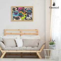 Oarencol finished pug puzzle wall decor ready to frame.