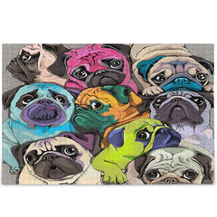 Oarencol Pug puzzle 500 pieces in bright colors for family game night.