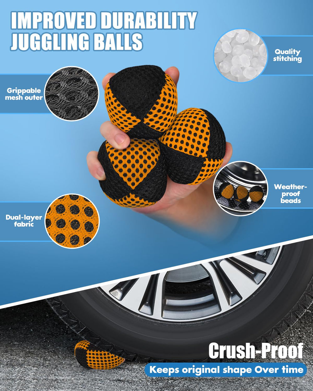oazoxcx juggling balls soft texture reduces impact during misses.