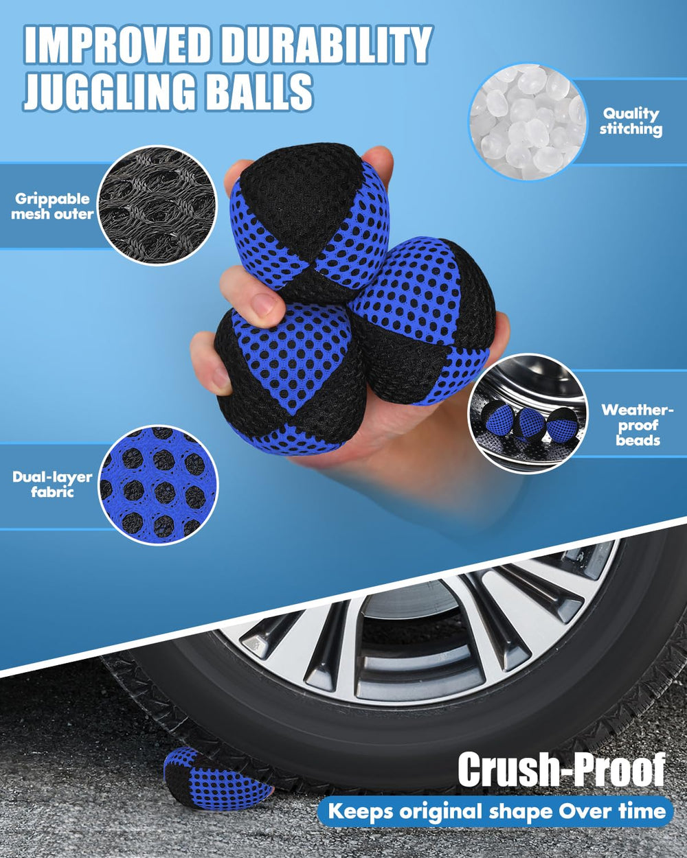 Oazoxcx juggling balls soft texture reduces impact during misses