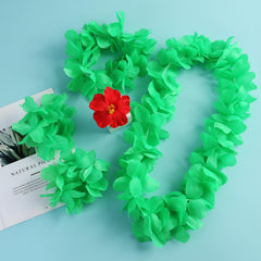 Obavioy luau flower necklace completes a tropical party look