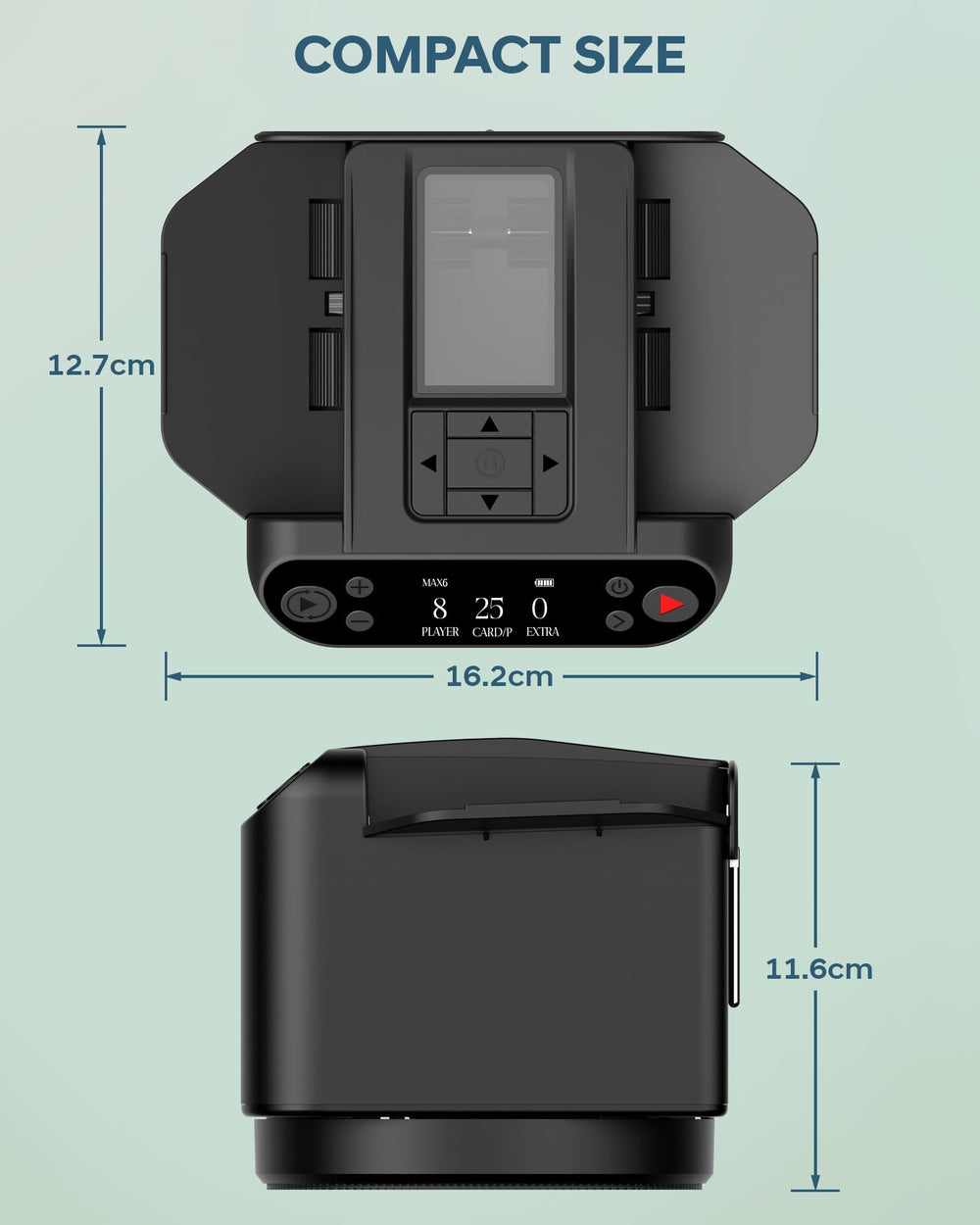 OBLITZON compact portable design fits on small tables and travels well