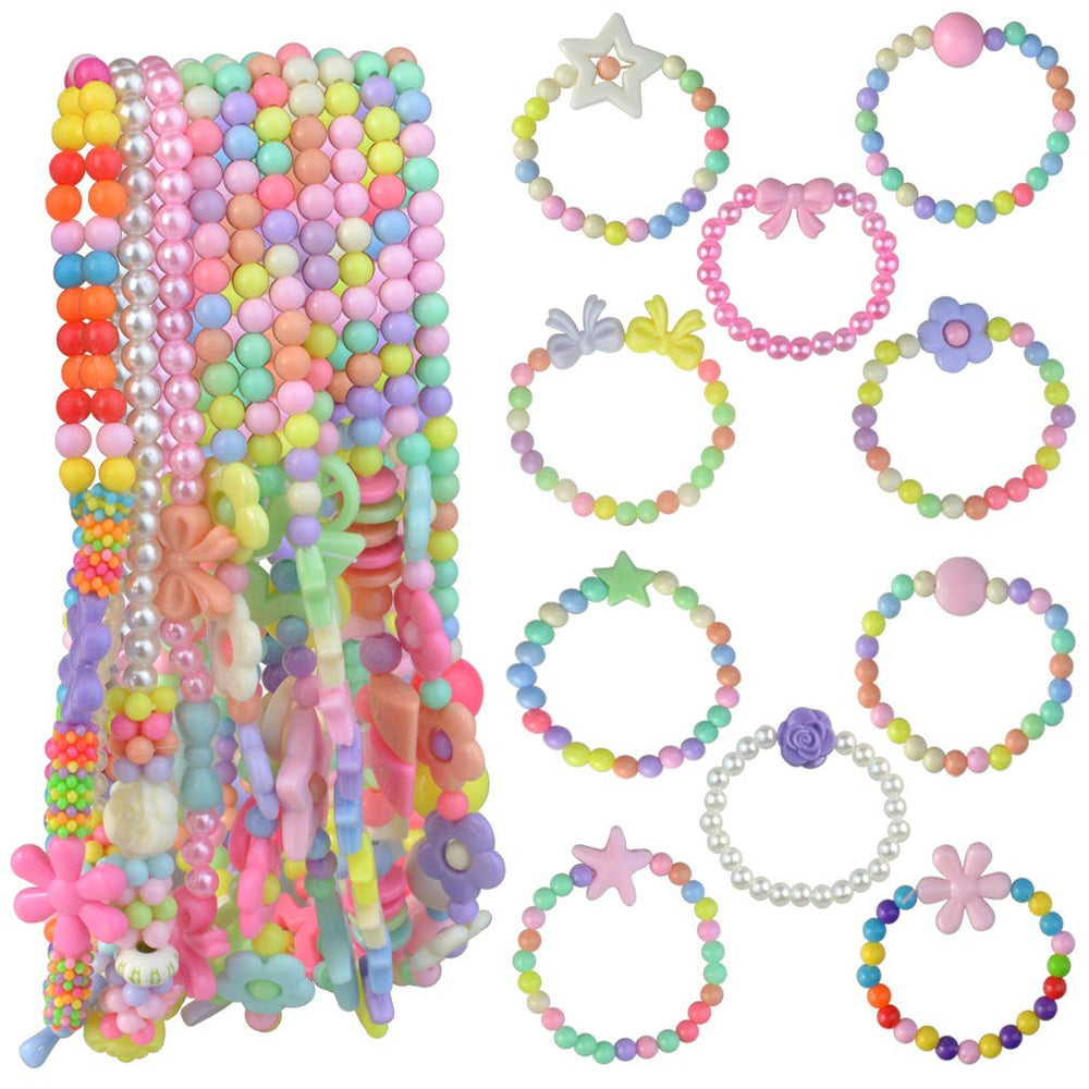 obmwang princess necklace and bracelet set in colorful acrylic beads for pretend play