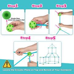 OBUBY safe durable plastic ensures sturdy forts during messy play.