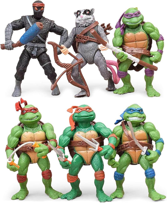 OBXAVV Turtles action figure set front view for display and imaginative play