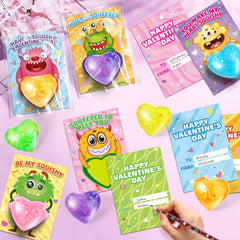 OCHIDO glitter inside heart squeeze toys adds festive visual appeal