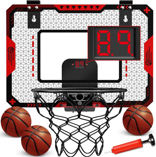 OCHIDO indoor basketball hoop with digital scoreboard for home play and family fun