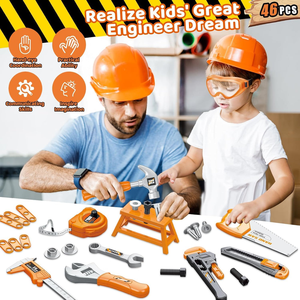OCHIDO portable toolbox with complete tool set for safe pretend play.