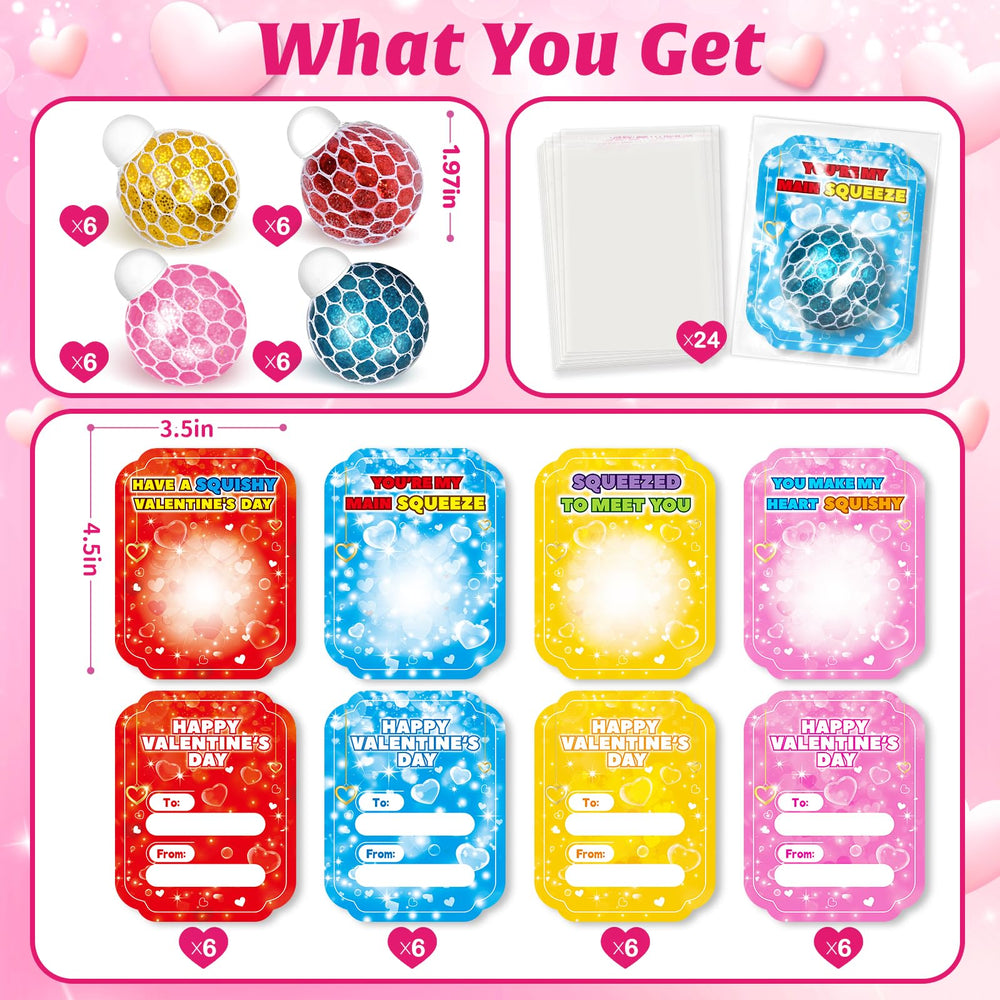 OCHIDO valentine bags for easy gift assembly with cards and slime