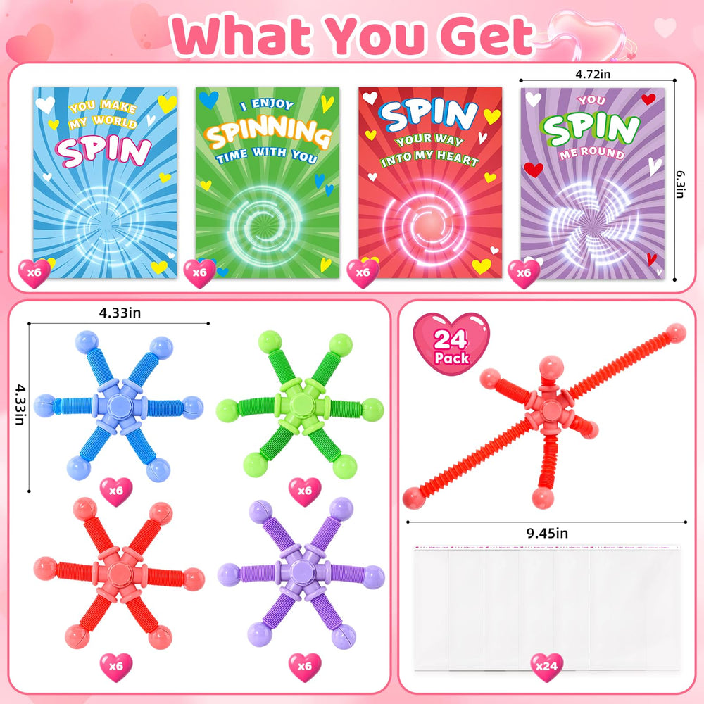 OCHIDO valentines cards with pop-tube design B showing color variety.