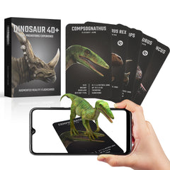 Octagon Studio Dinosaur 4D+ flashcards show T-Rex stomp in AR for immersive learning